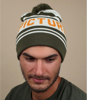 gorro pompóm Picture verde Casu Beanie Army green white